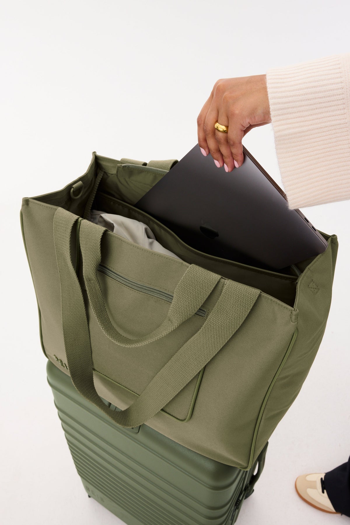 The East To West Tote in Olive - Image 4