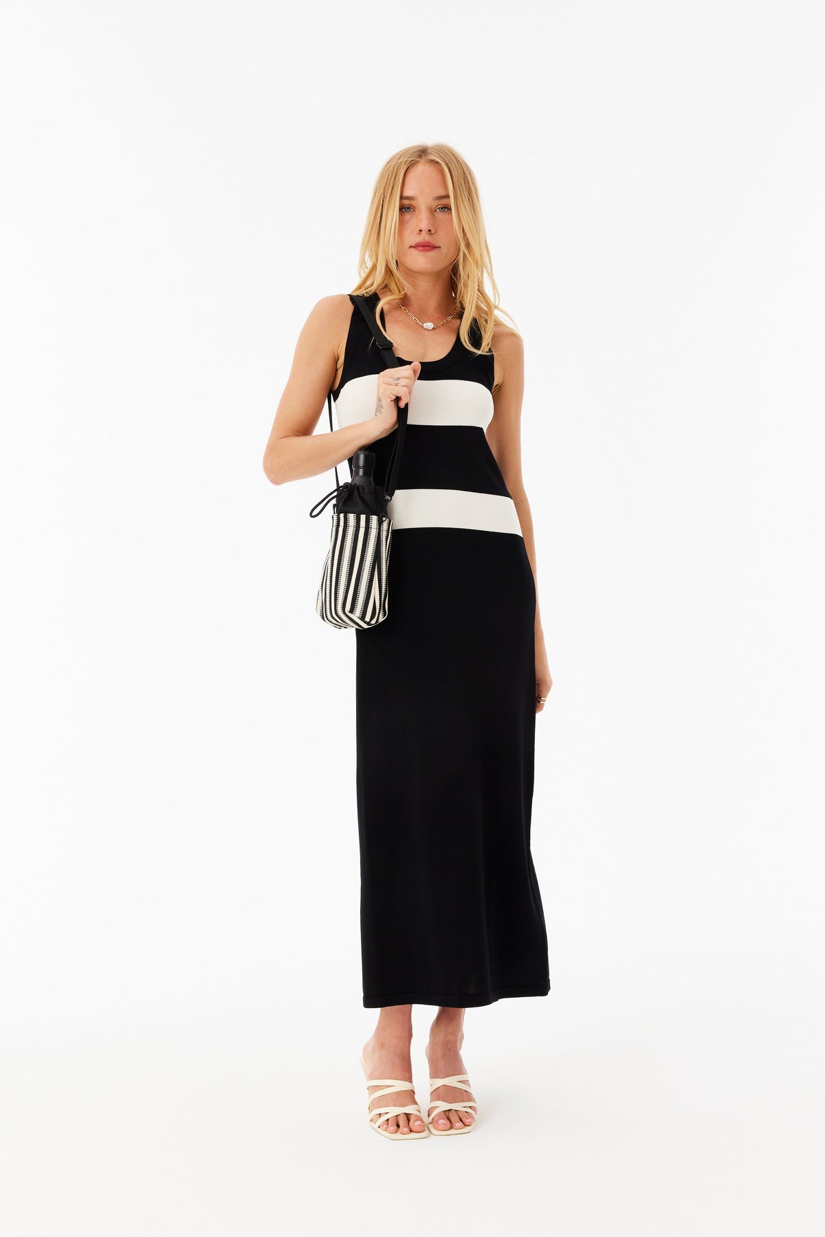 The Water Bottle Crossbody in Black Stripe - Image 2
