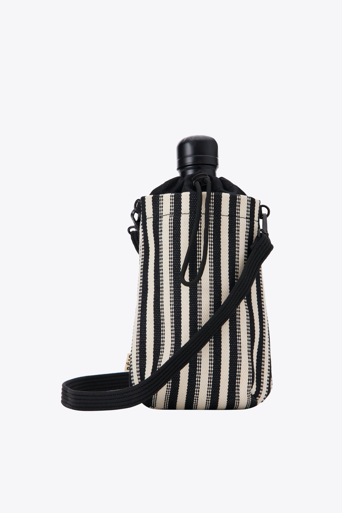 The Water Bottle Crossbody in Black Stripe - Image 3