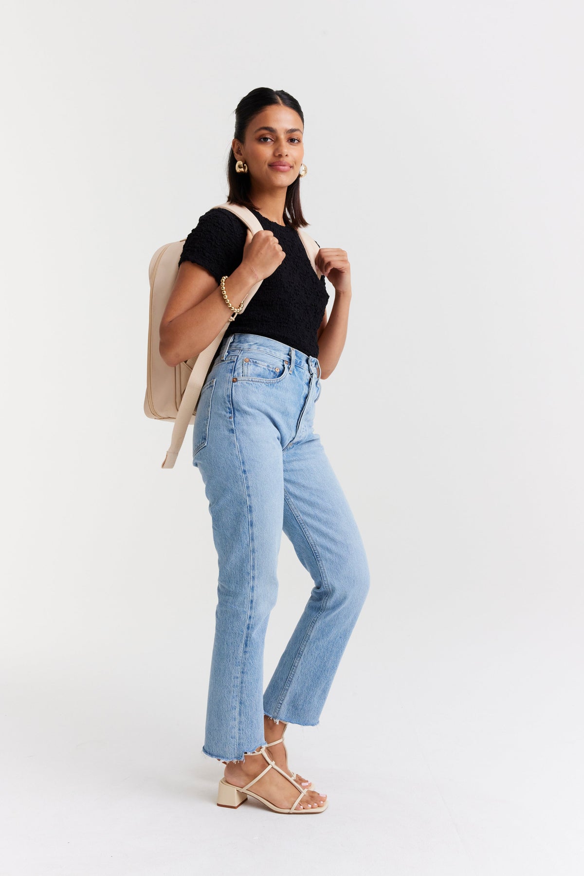 The Commuter Backpack in Beige - Image 16