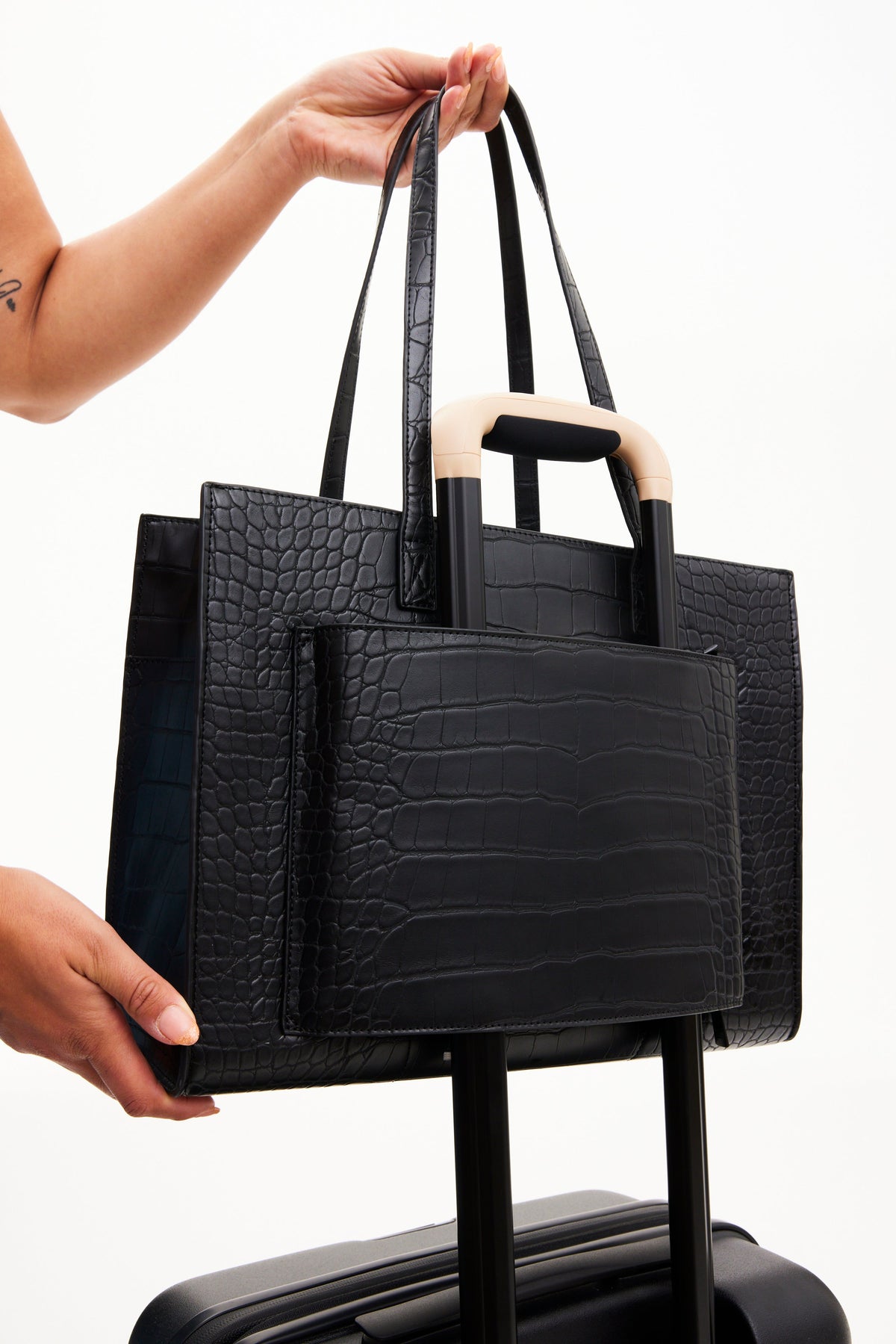 Resale The Work Tote in Black Croc - Image 9