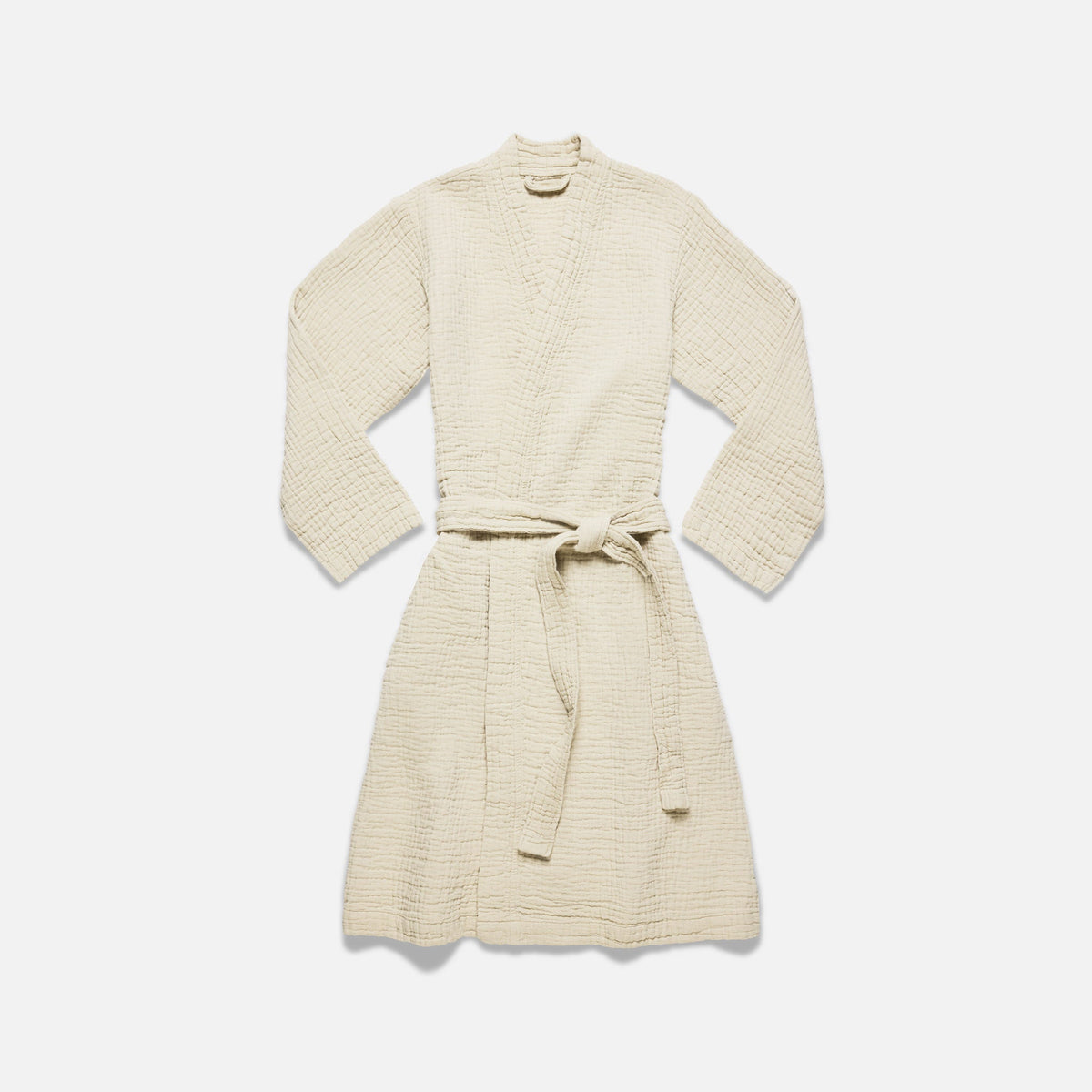 Breezeweave Crinkle Cotton Robe - Last Call - Stone