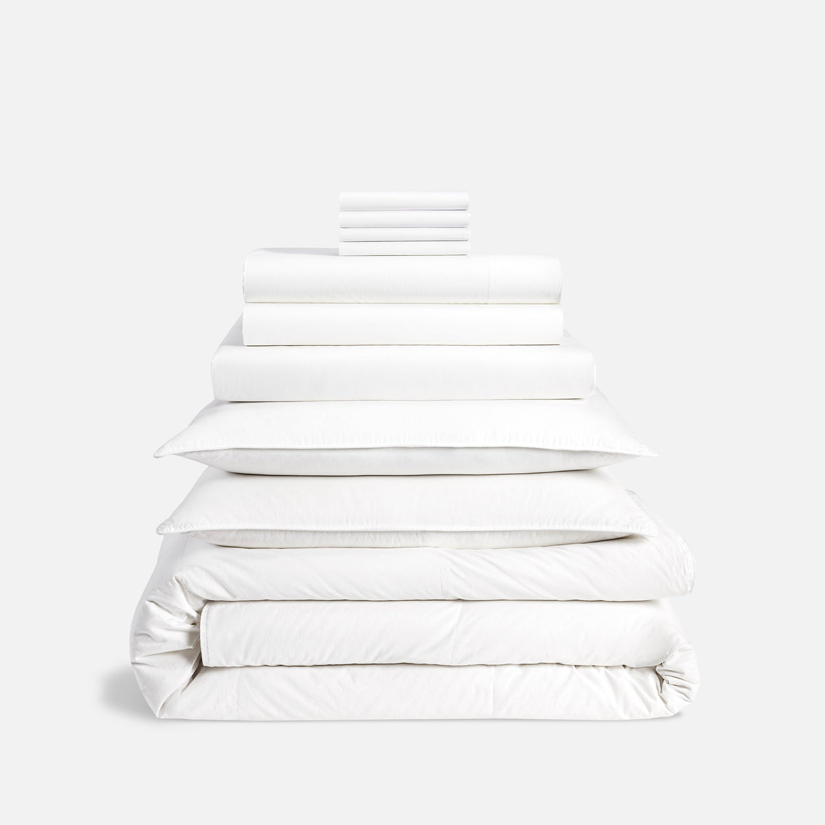 Washed Classic Percale Bedding Move-In Bundle - Mist Chambray