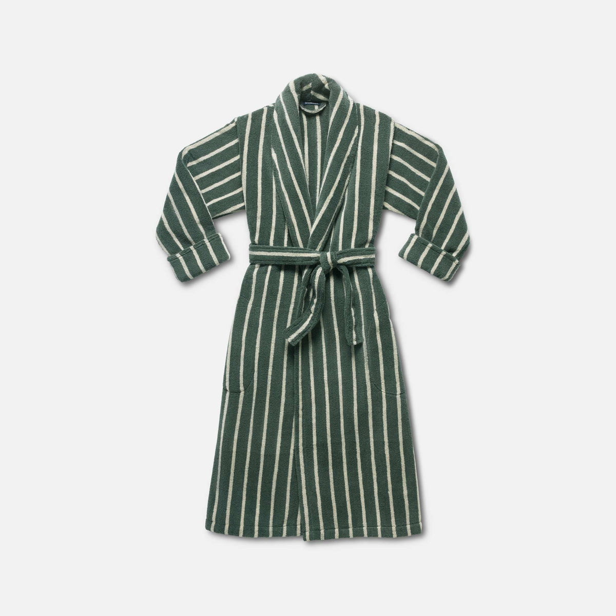 Super-Plush Robe - Striped Botanical Green