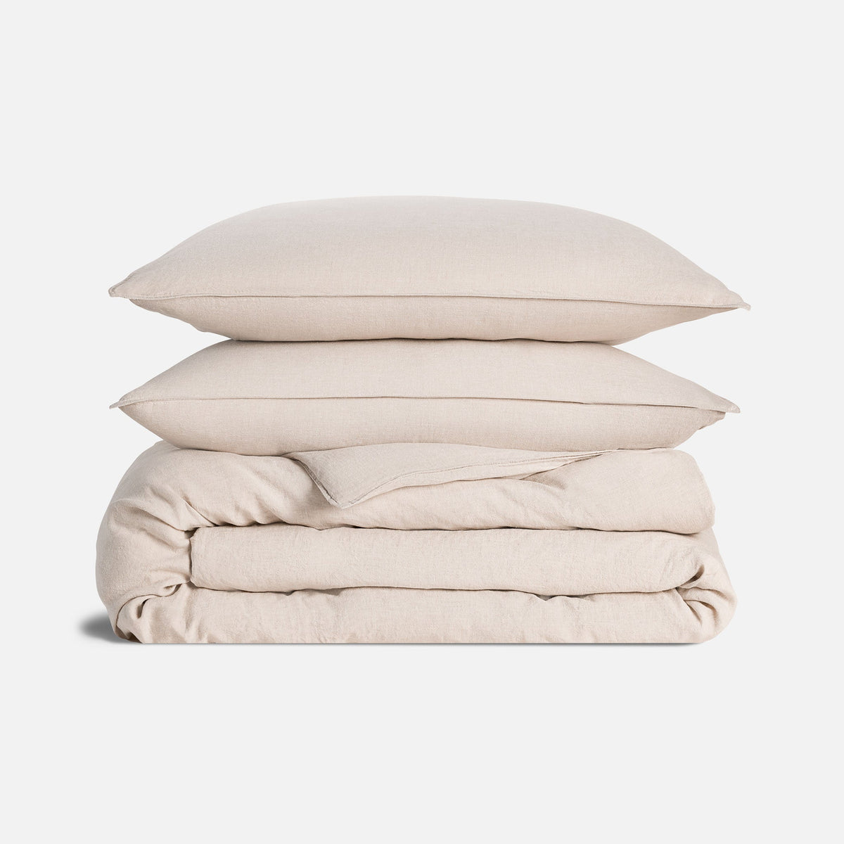 Washed European Linen Duvet Set - Oat Chambray