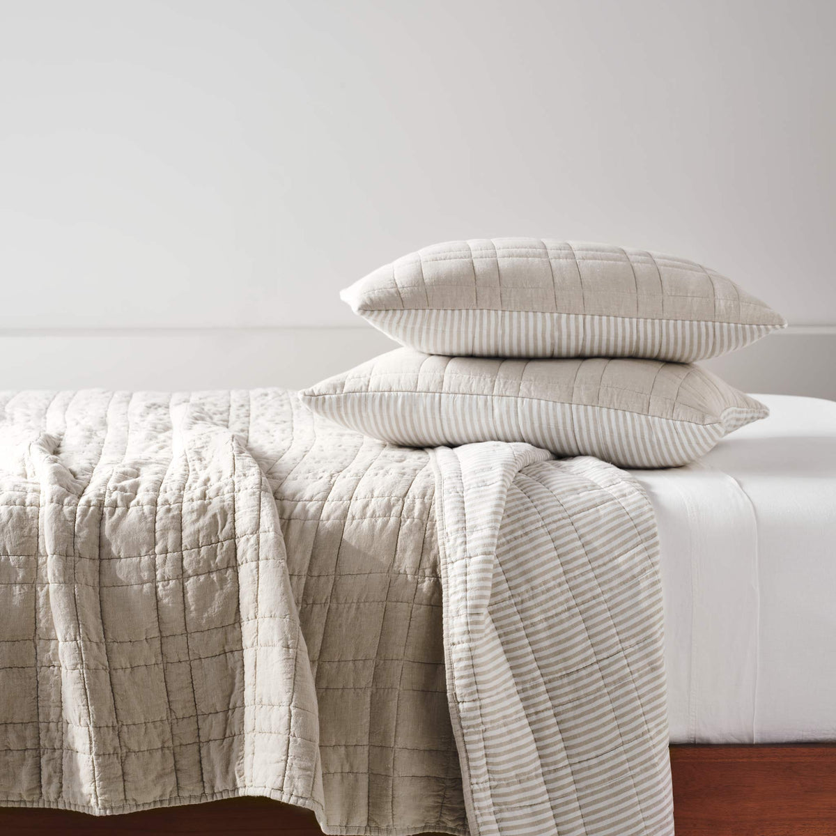 Washed European Linen Quilted Sham Set - Last Call - Image 17
