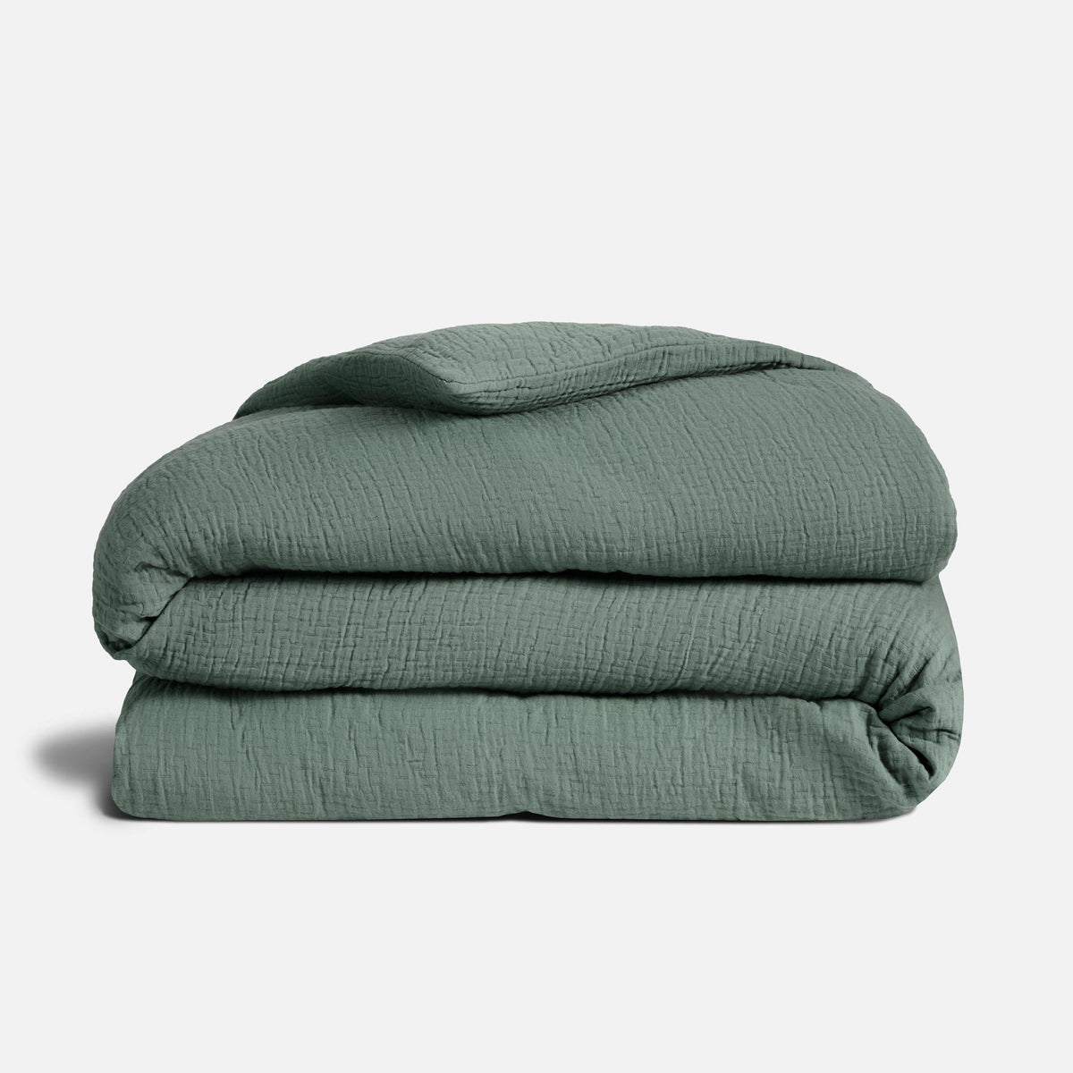 Breezeweave Crinkle Cotton Duvet Cover - Last Call - Botanical Green