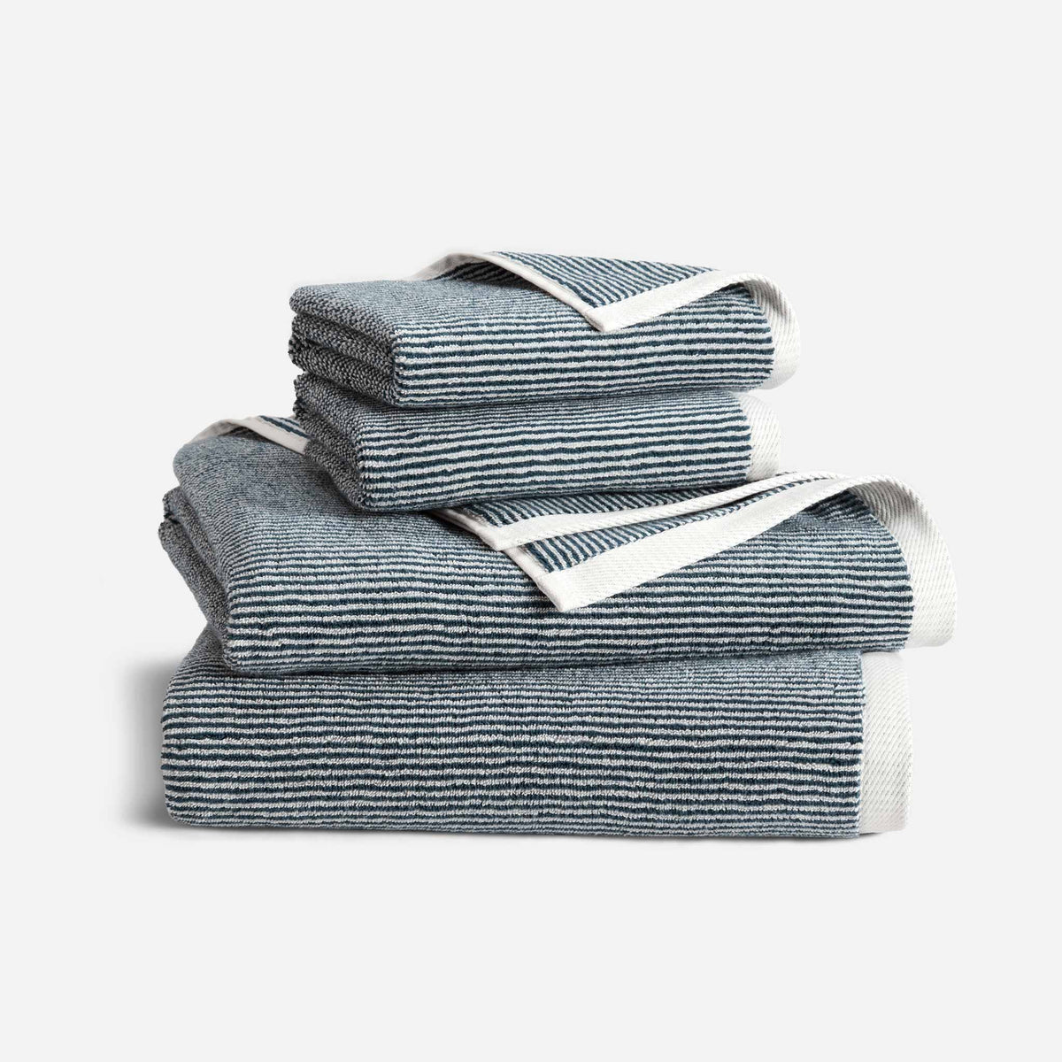 Plush Turkish Cotton Bath Sheet Bundle - Striped Abyss