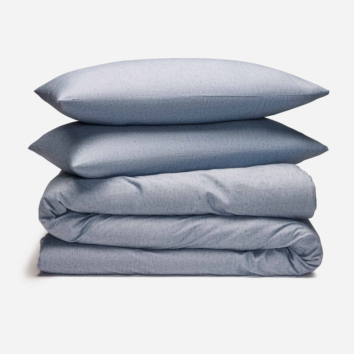 Brushed Flannel Duvet Set - Speckled Midnight