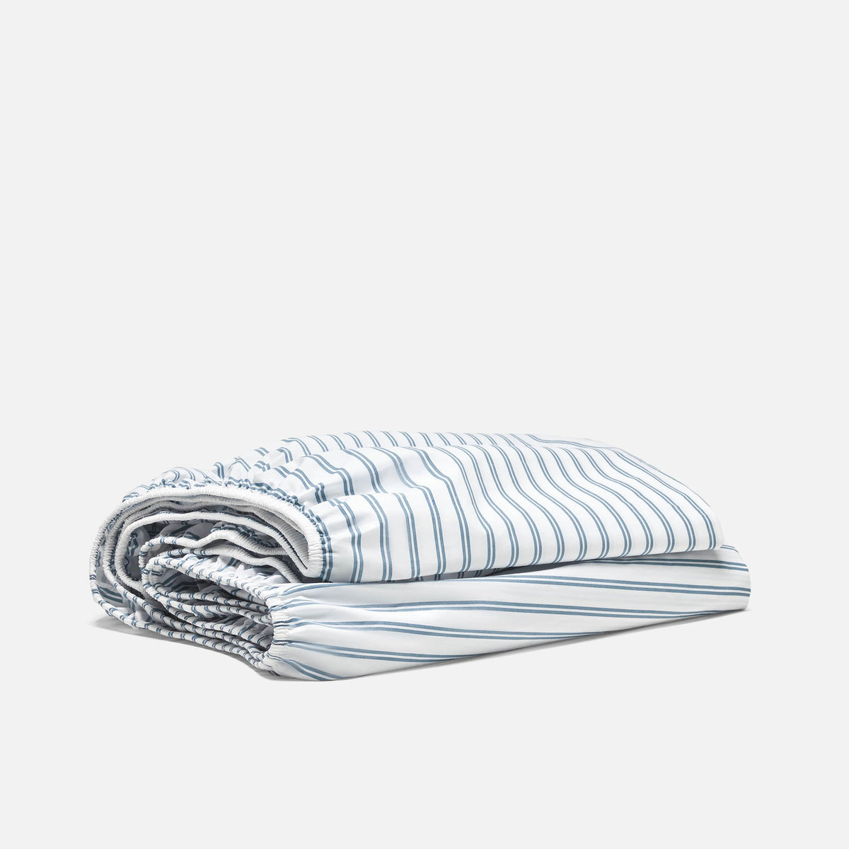 Classic Percale Fitted Sheet - Tandem Stripe in Storm