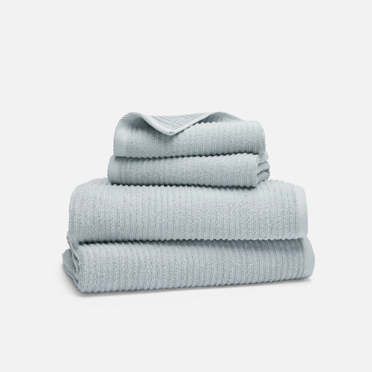 Ribbed Cotton TENCEL™ Bath Towel Bundle - Frost