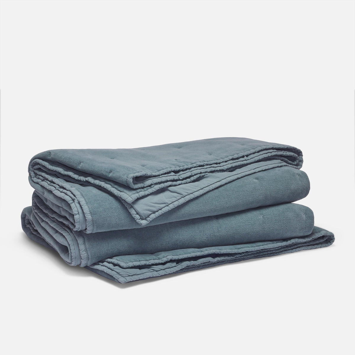 Washed Velvet Quilt - Aegean