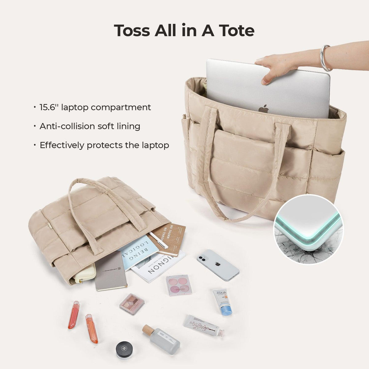 The Bubble 20L Puffy 15.6" Laptop Work Tote - Image 40
