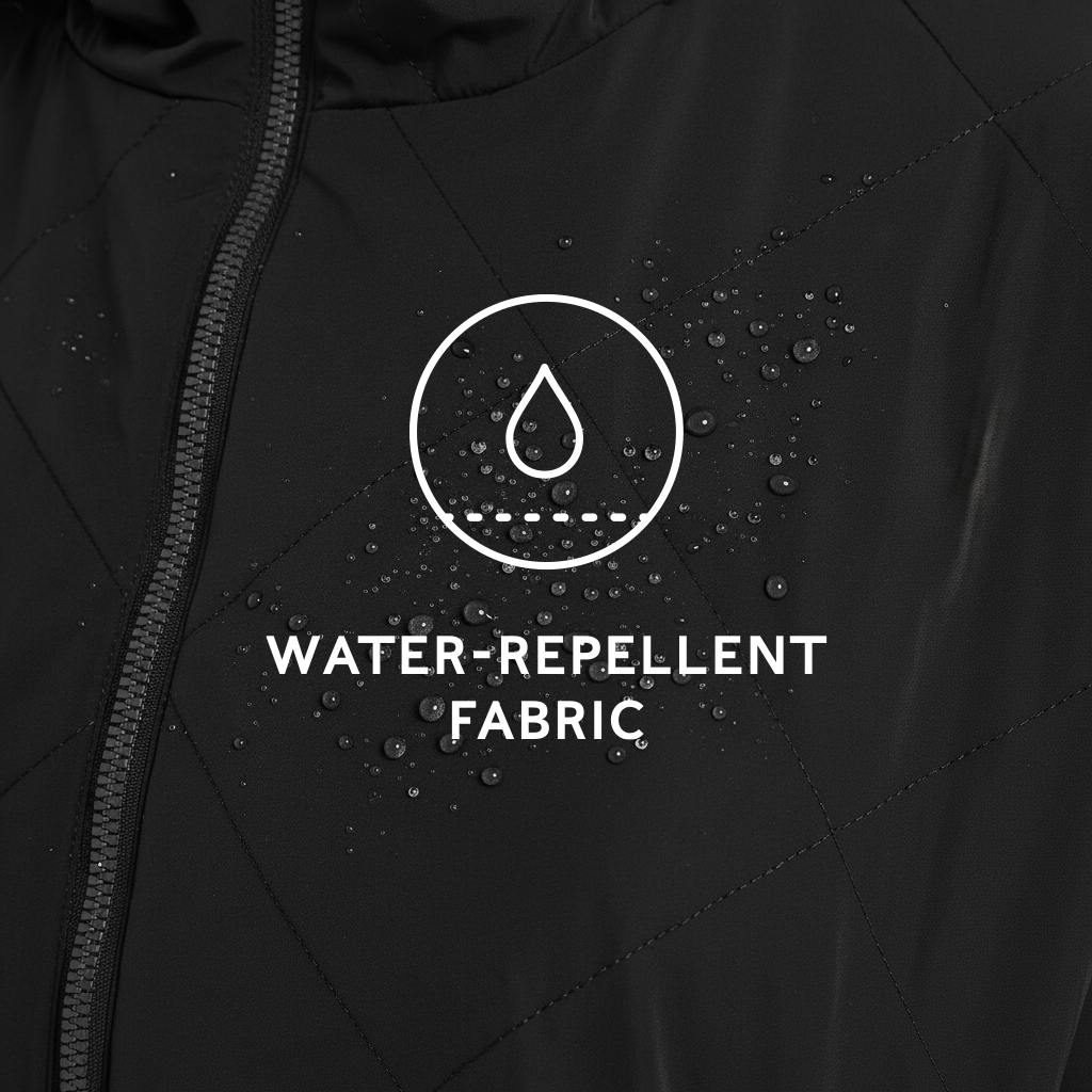 Banton Womens Oversized Shower Resistant Insulated Jacket - Black - Image 4