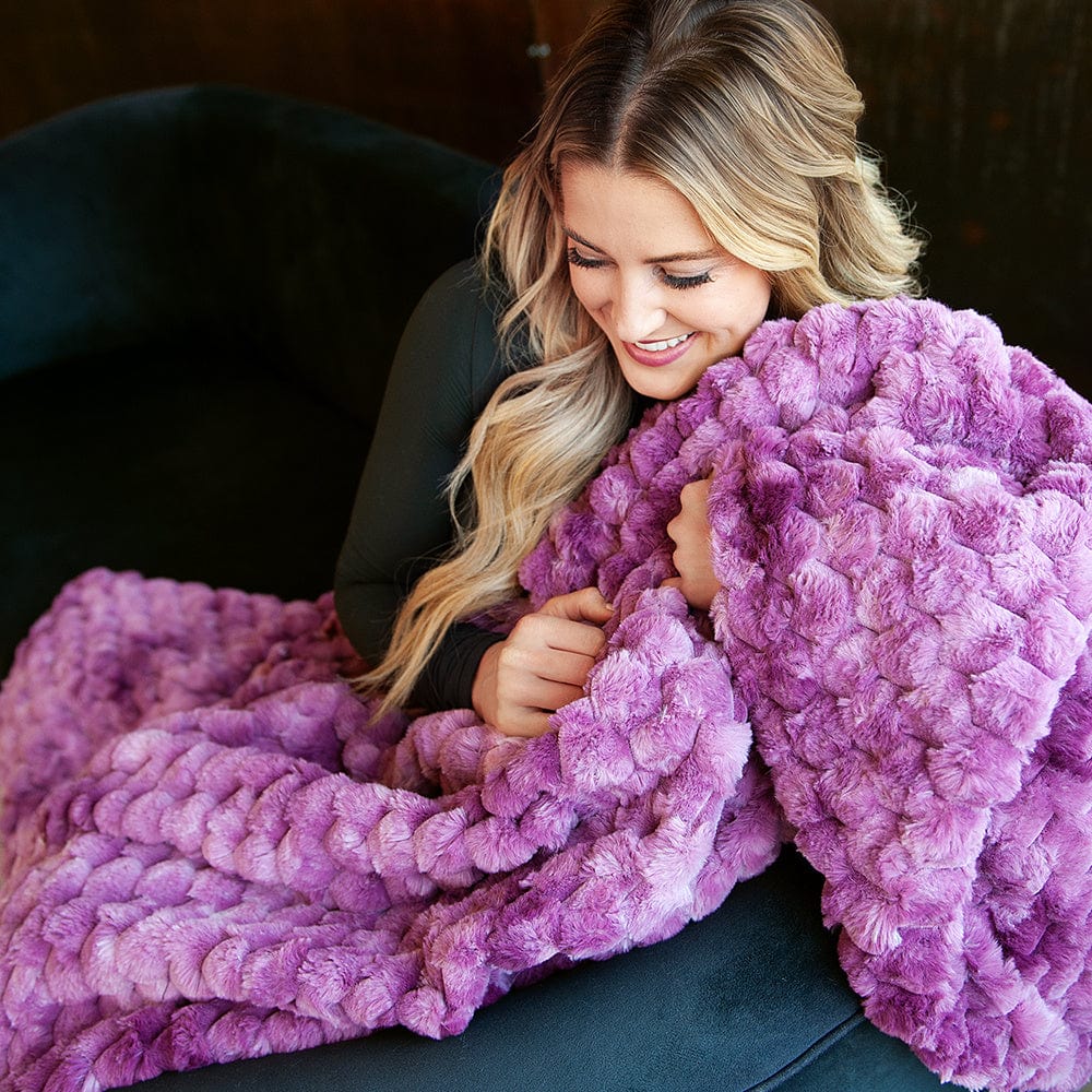 Belgian Waffle Plum Blanket - Image 2