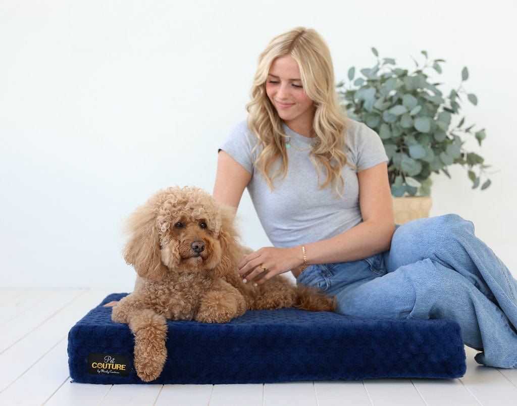 Blue Honeycomb Pet Crate Pad - Image 2