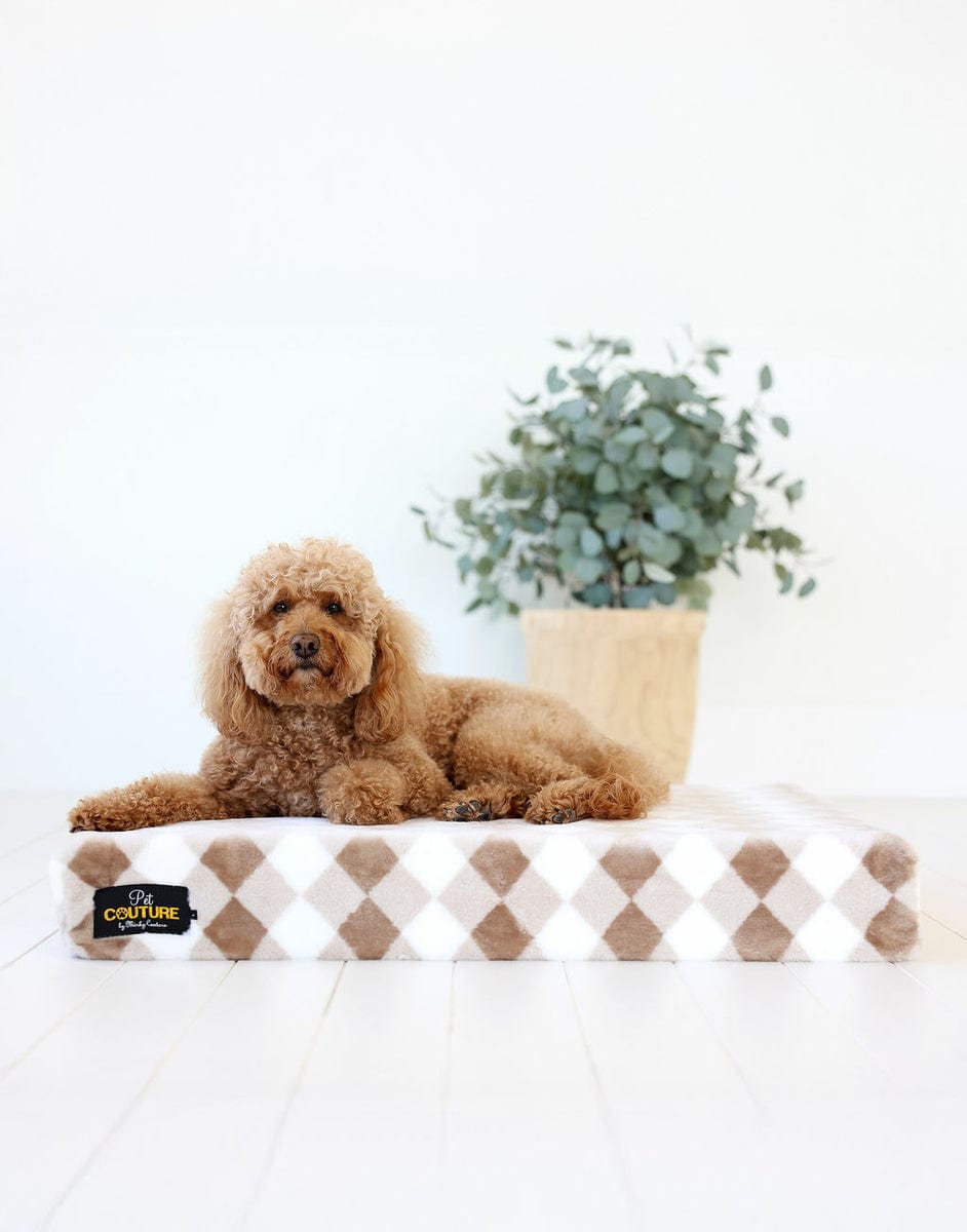 Brown Argyle Pet Crate Pad COVER ONLY - Image 2