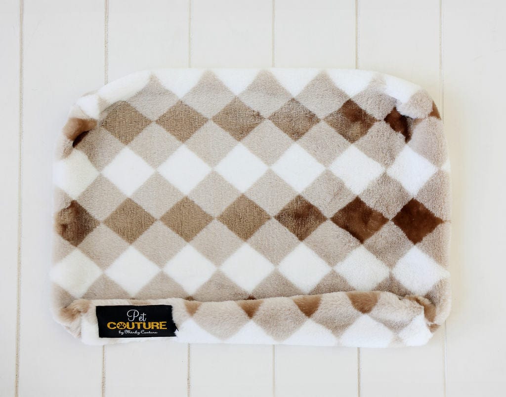 Brown Argyle Pet Crate Pad COVER ONLY - Image 3