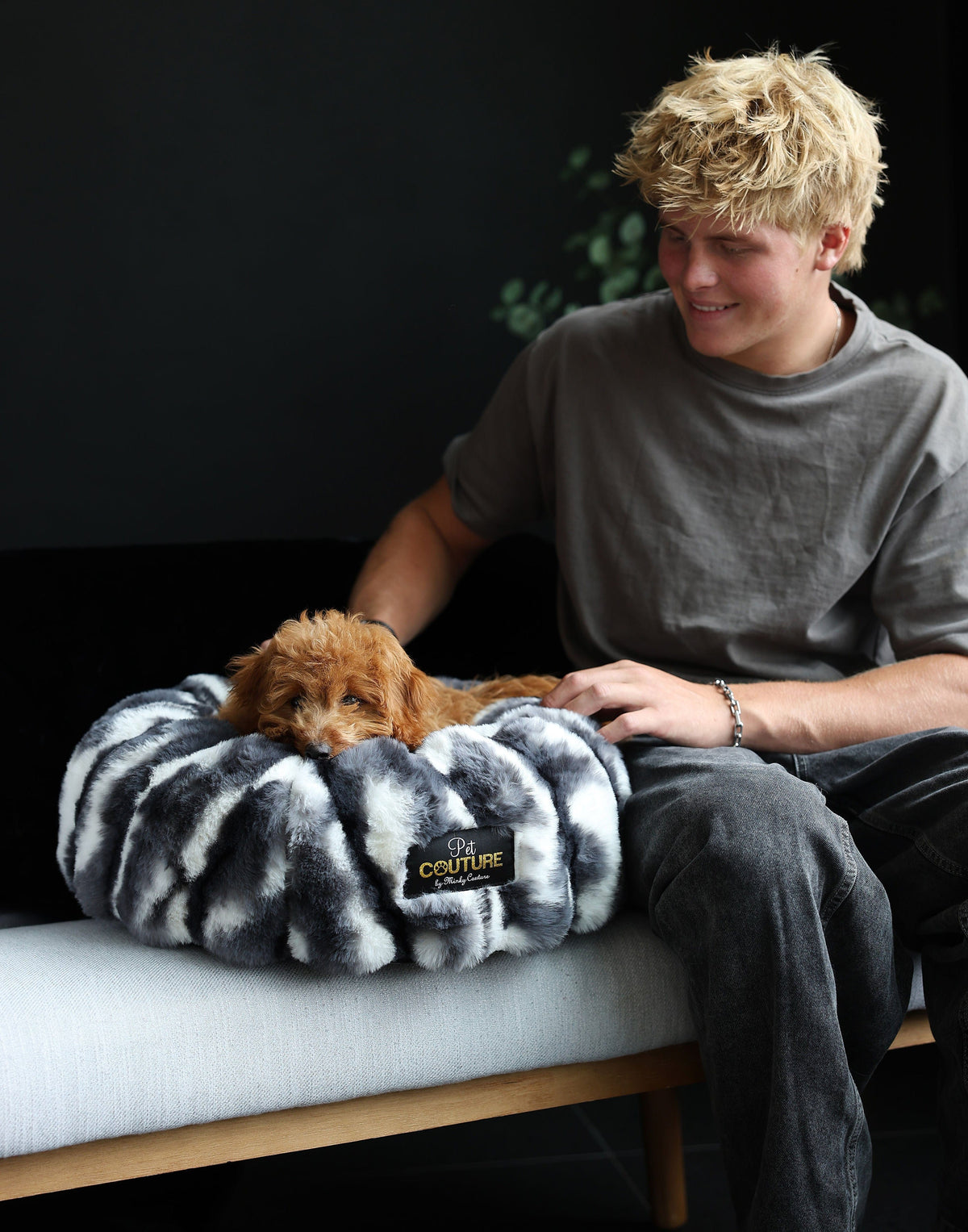 Cloudy Day Black Pet Bed COVER ONLY - Image 4