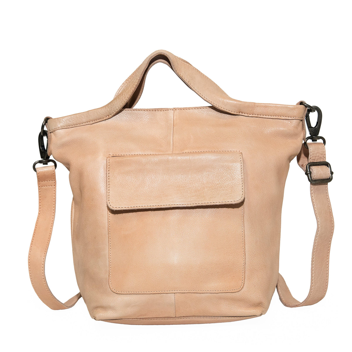 Bianca Leather Crossbody Bag - Rosa