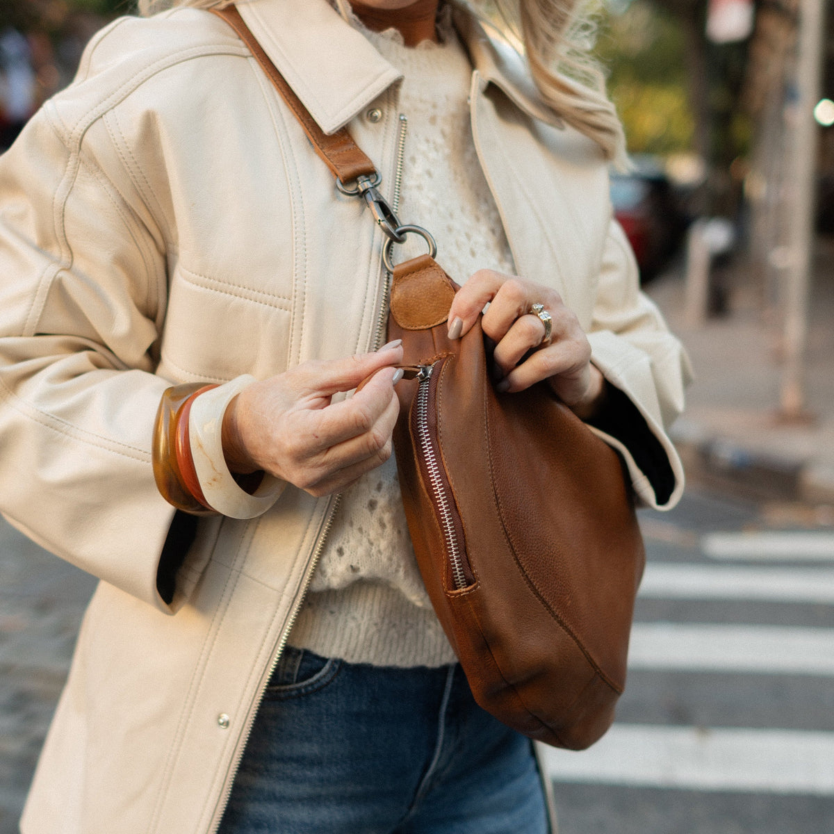 Callie Leather Sling Bag - Image 8