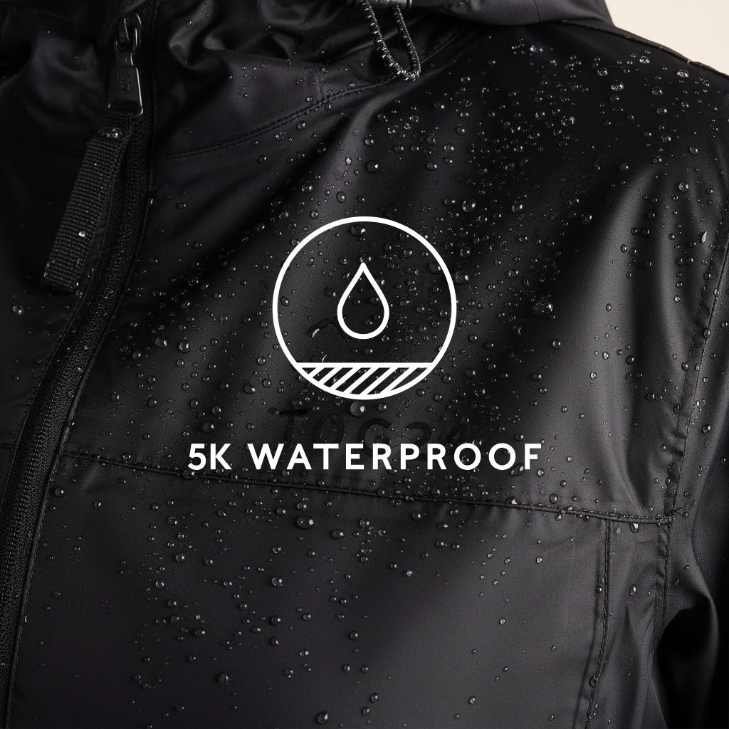 Craven Womens Waterproof Packaway Jacket - Black - Image 2