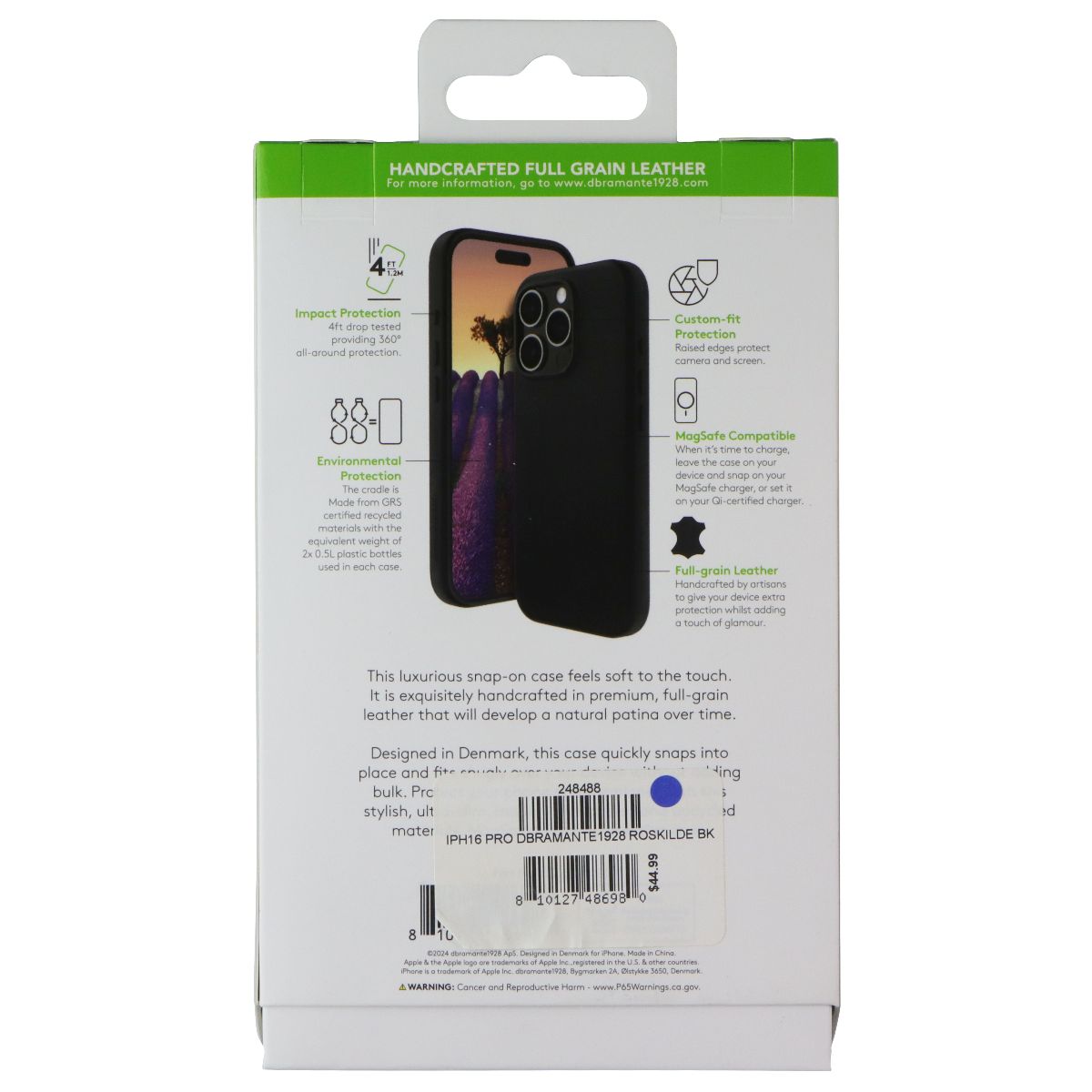 Dbramante1928 Roskilde Leather Case for Apple iPhone 16 Pro - Black - New - Image 2