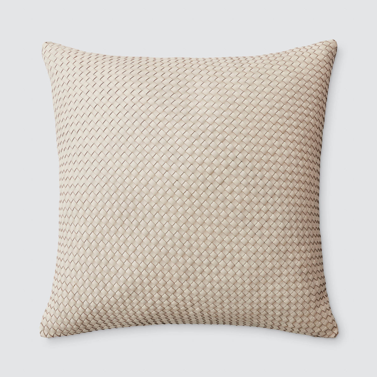 Dhara Leather Square Pillow - Ivory