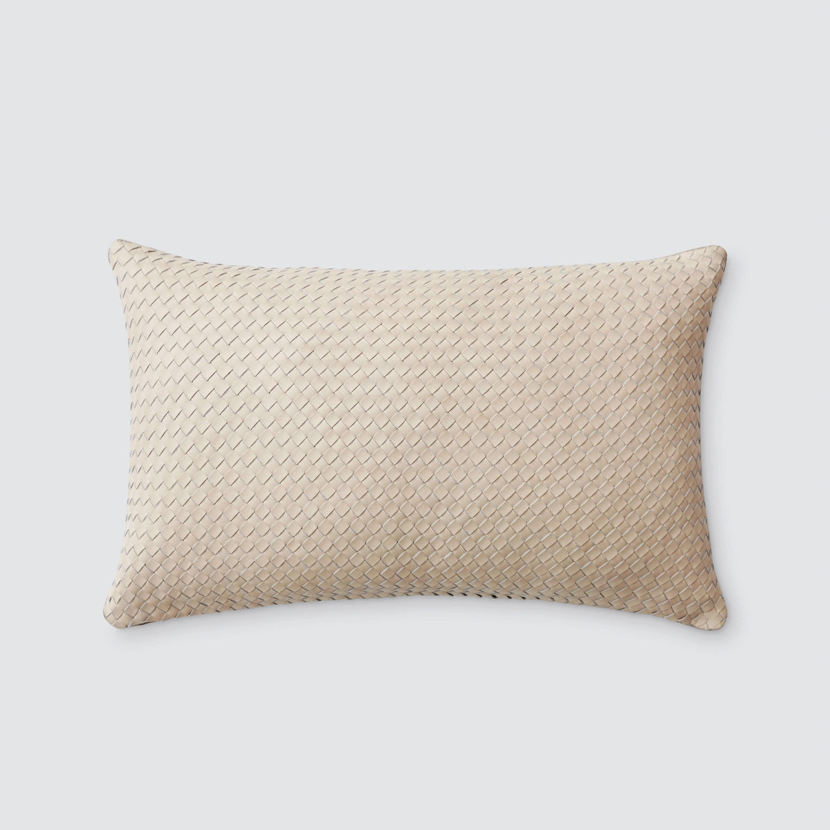 Dhara Leather Lumbar Pillow - Small - Ivory