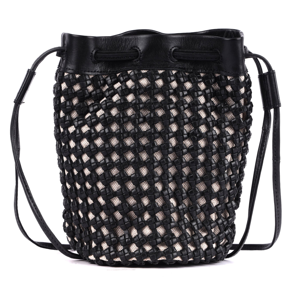 Dune Leather Crossbody Bag - Black