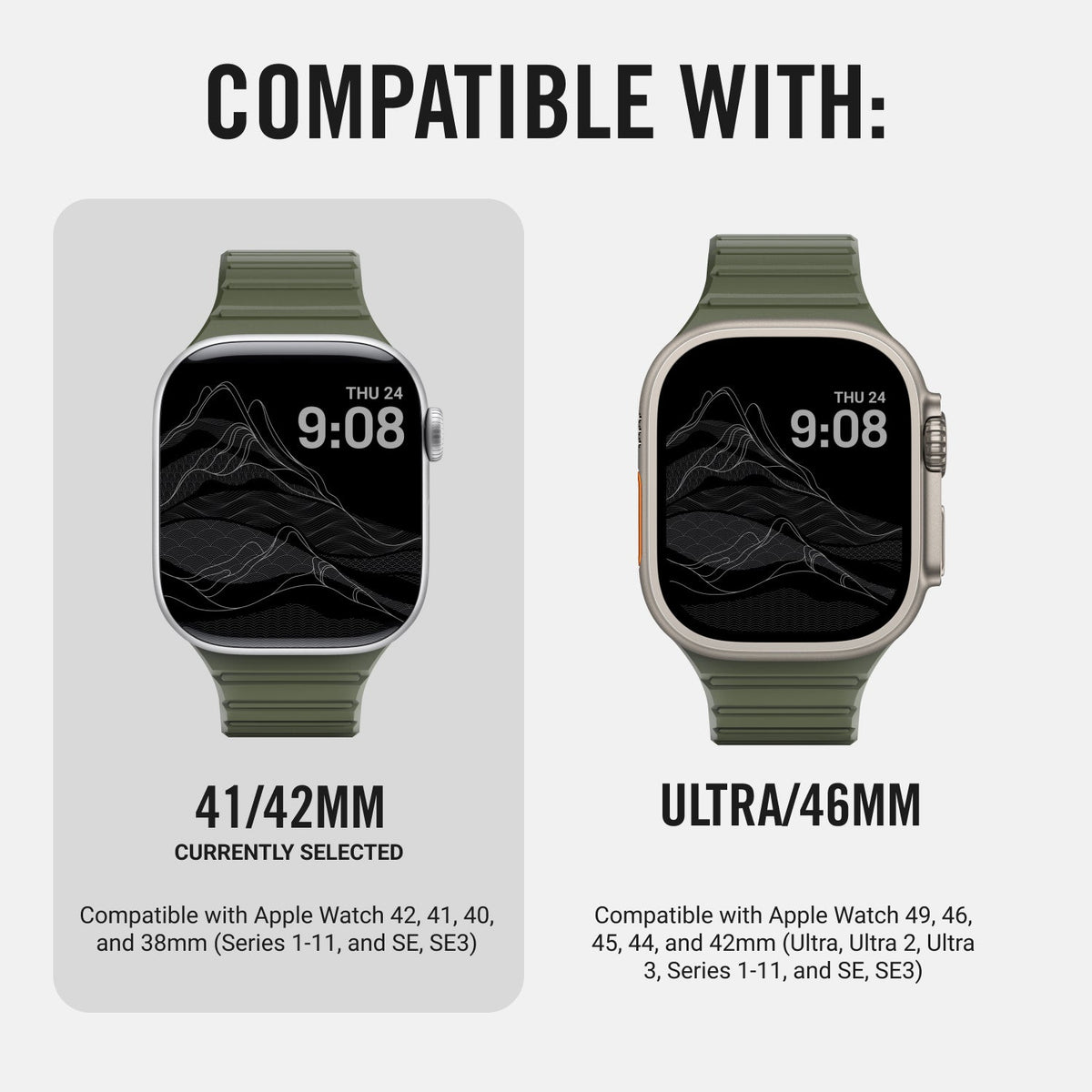 Everyday Watch Strap - 41/42mm - Matte Olive - Image 10
