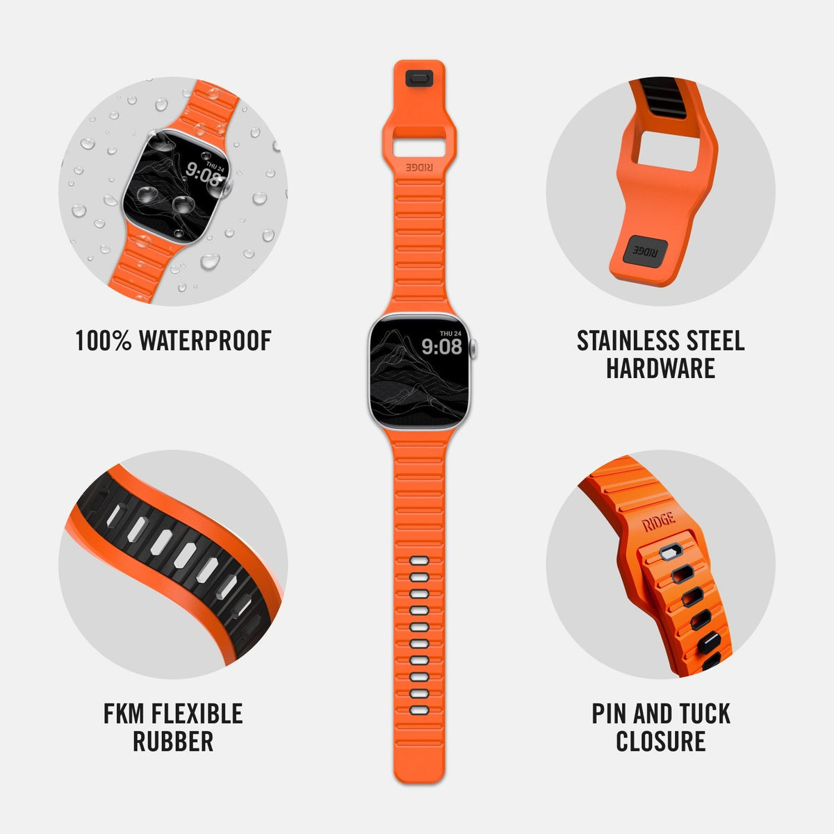 Everyday Watch Straps - 41/42mm - Basecamp Orange - Image 5