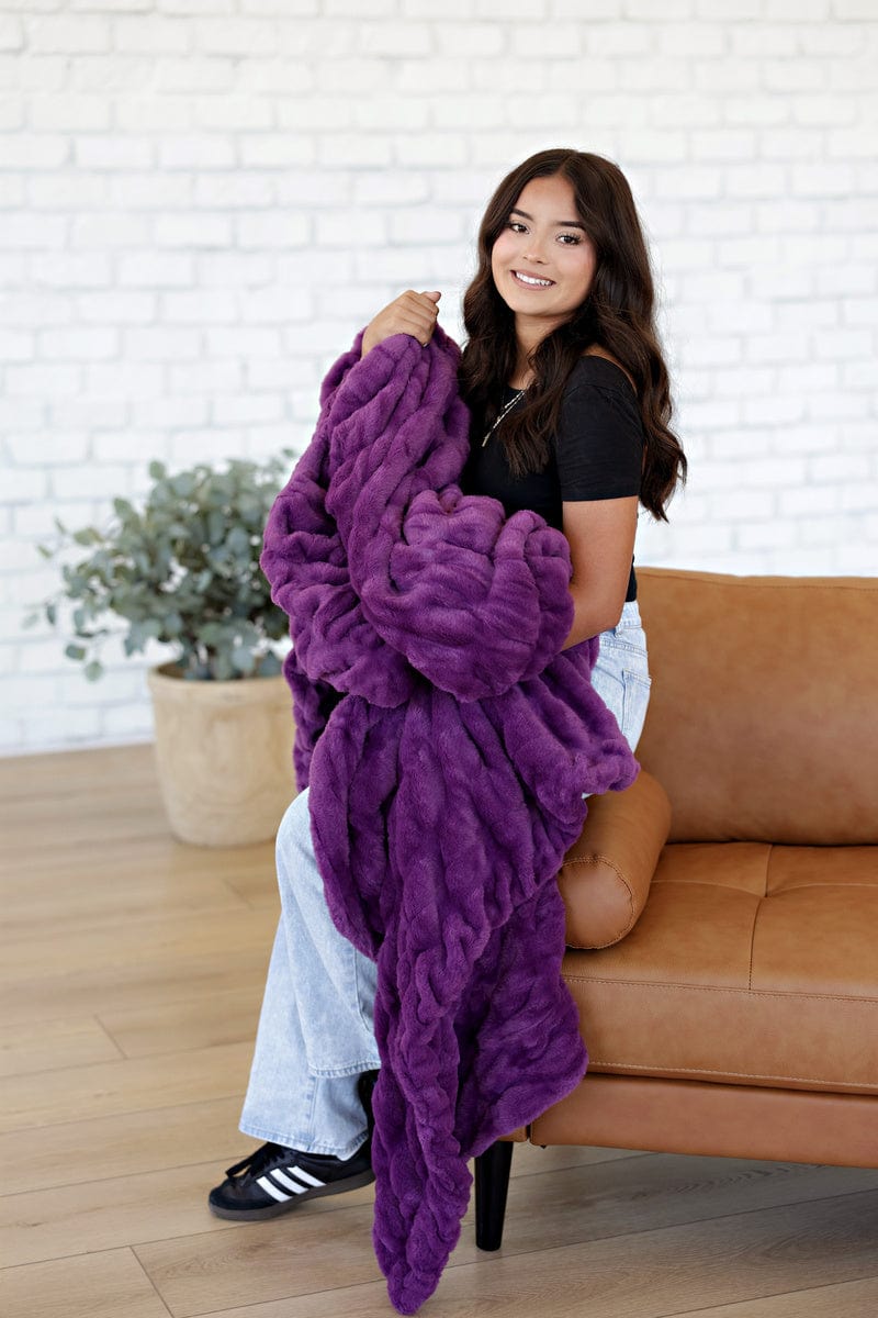 Hugs Sunset Purple Blanket - Image 2