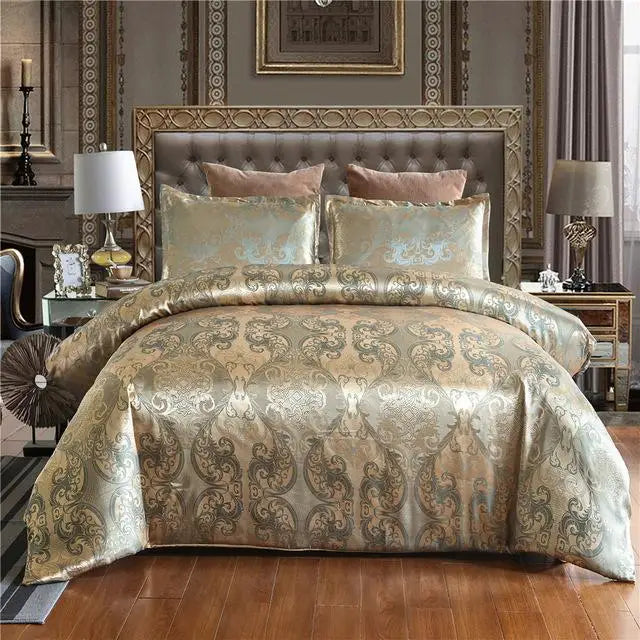 Luxury Gold Silk-Look Bedding Set - RoseGold