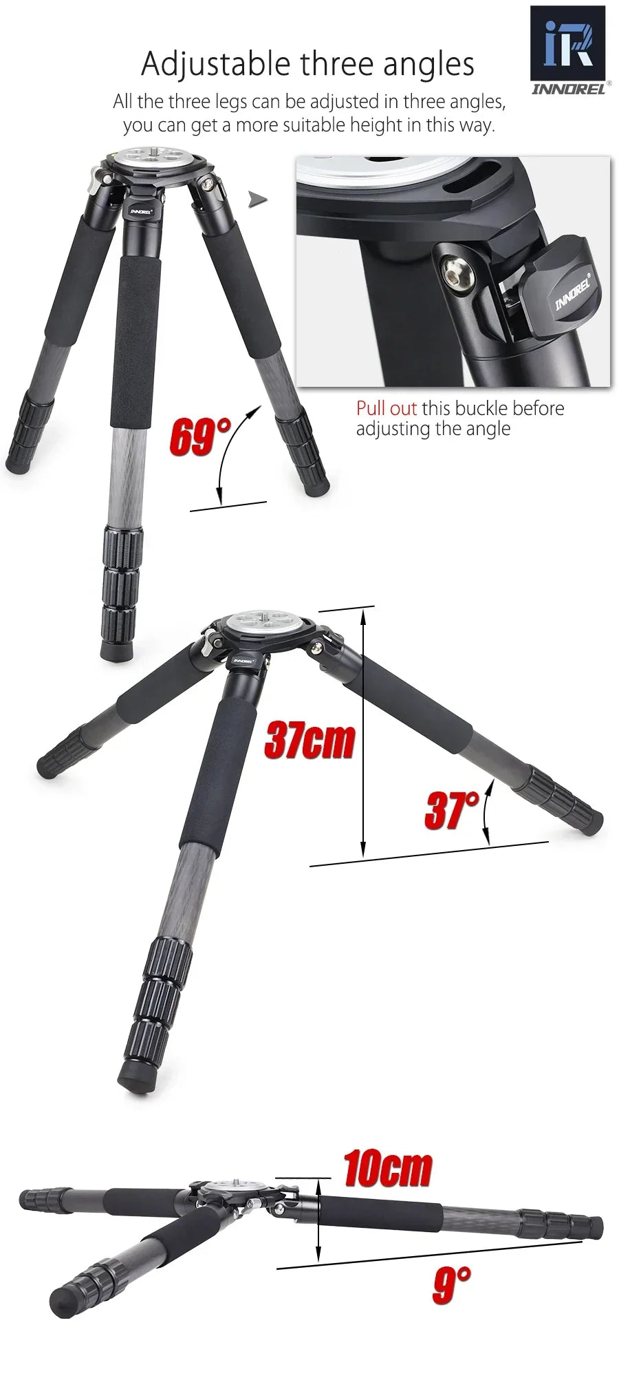 Innorel RT90C (LT404C) Heavy Duty Tripod - Image 16