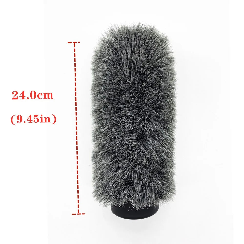 Dead Cat Slip-on Furry Windshield Cover - Grey 24.0cm
