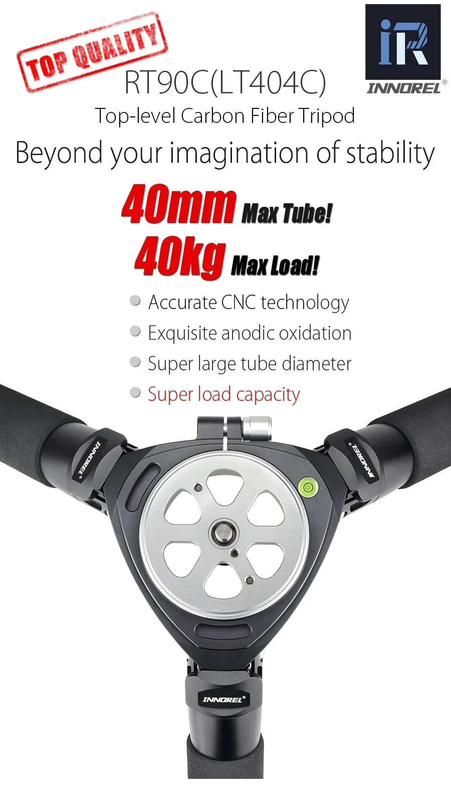 Innorel RT90C (LT404C) Heavy Duty Tripod - Image 7