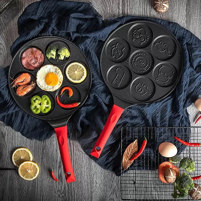 Seven-Hole Breakfast Nonstick Frying Pan