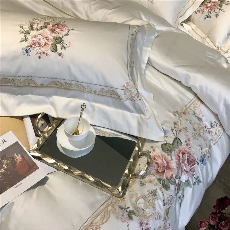 1000TC Egyptian Cotton Luxury White Bedding Set - Image 7