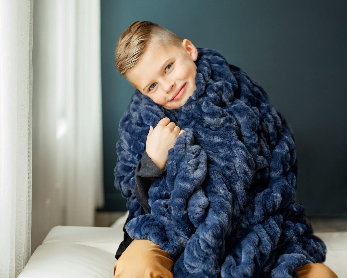 Hugs Navy Blanket - Image 5
