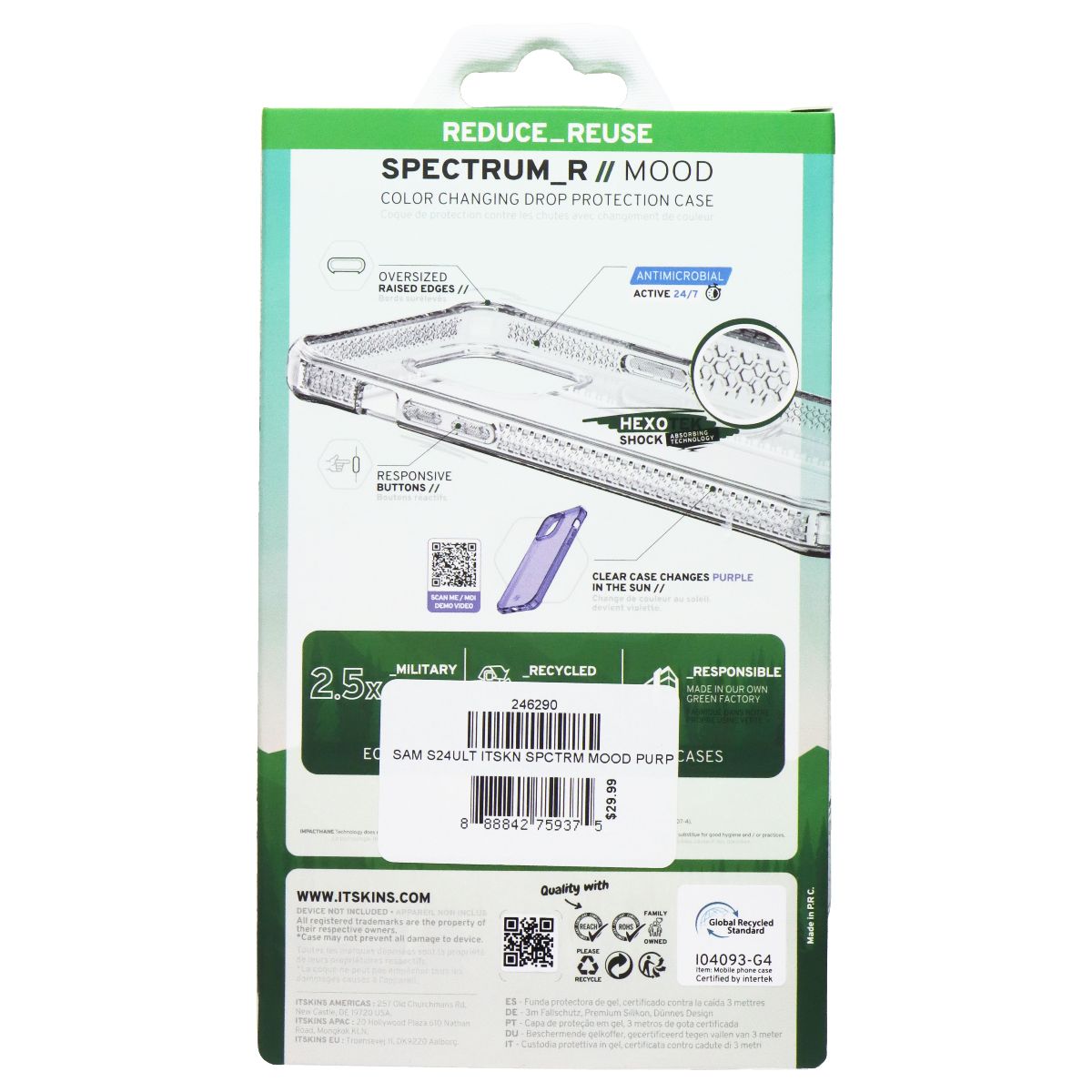 ITSKINS Spectrum_R Mood Case for Samsung Galaxy S24 Ultra - Clear / Purple - New - Image 2