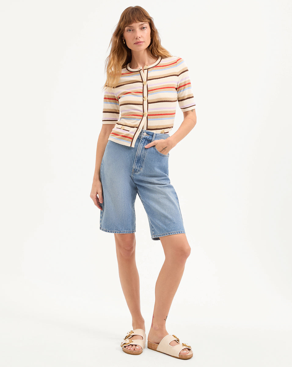 Brendan Striped Short-Sleeve Cardigan - Image 3