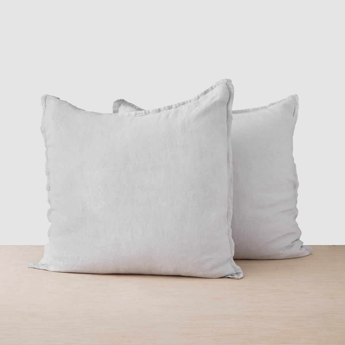 Stonewashed Linen Euro Shams - Light Grey