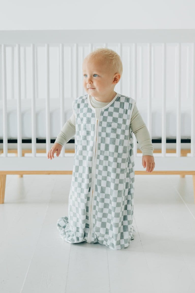 Sage Check Wearable Minky Blanket - Image 4
