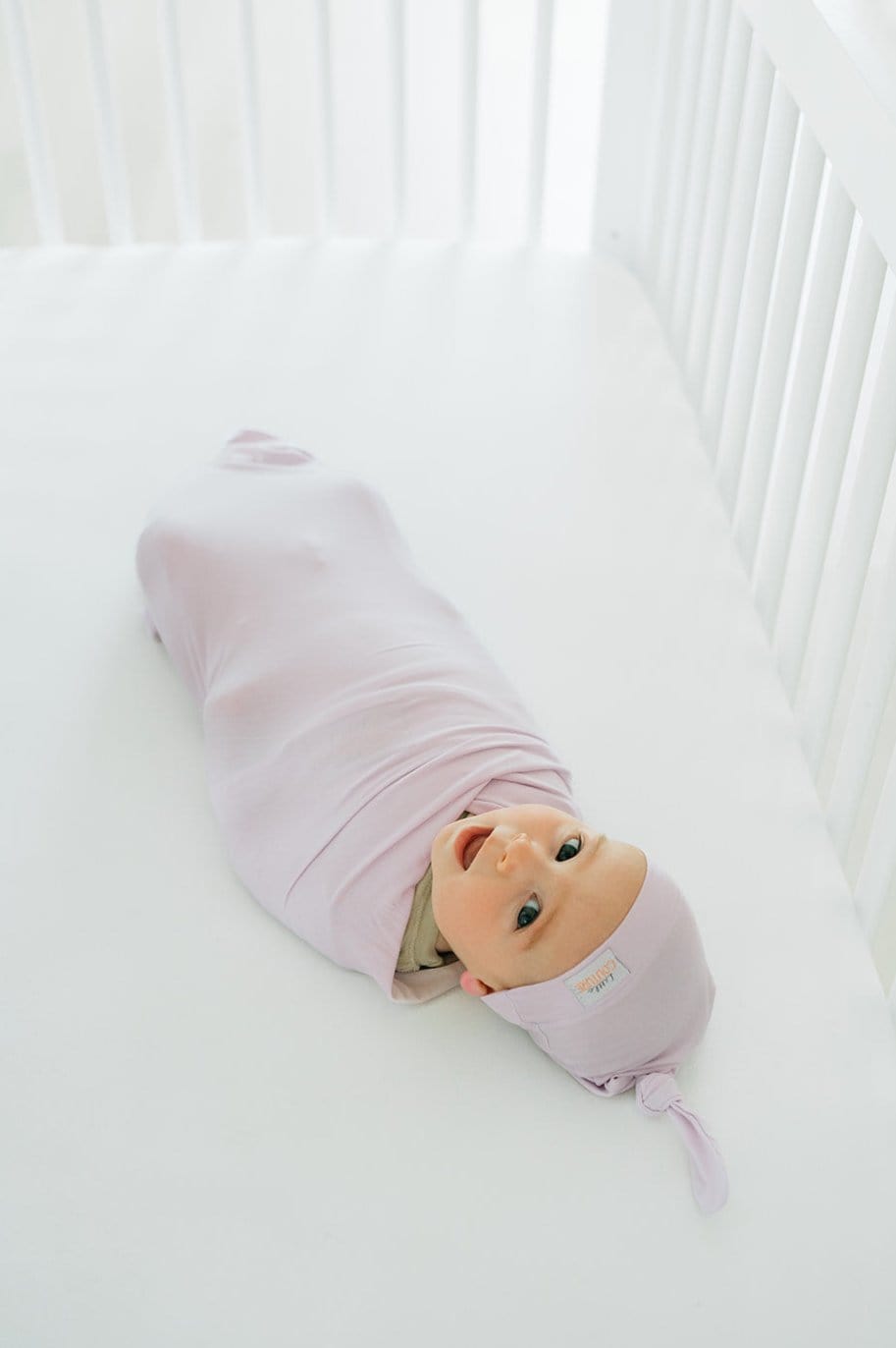 Swaddle and Hat - Lavender - Image 5