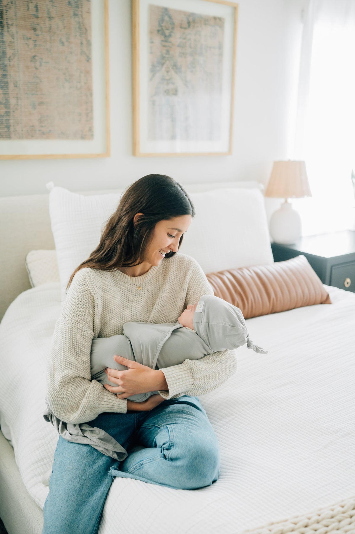 Swaddle and Hat - Tranquil Dove - Image 4