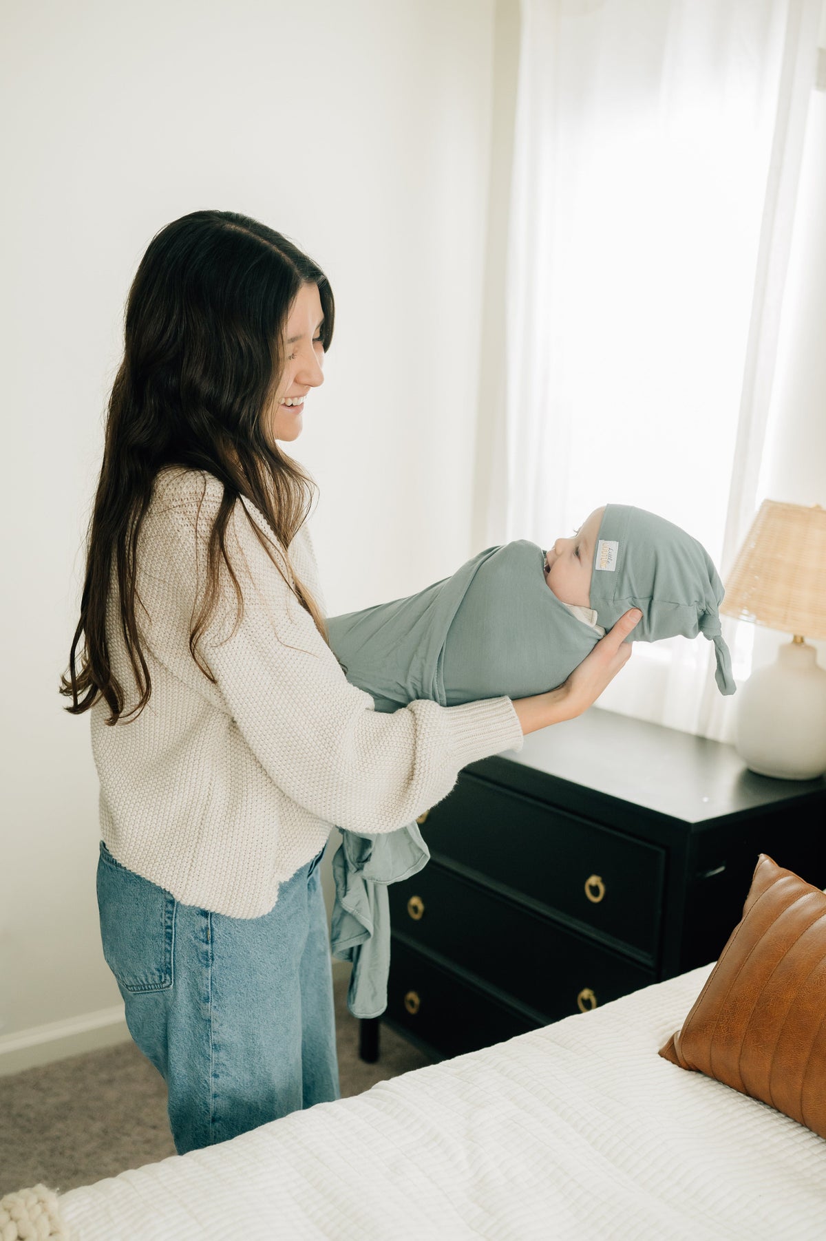 Swaddle and Hat - Mist - Image 6
