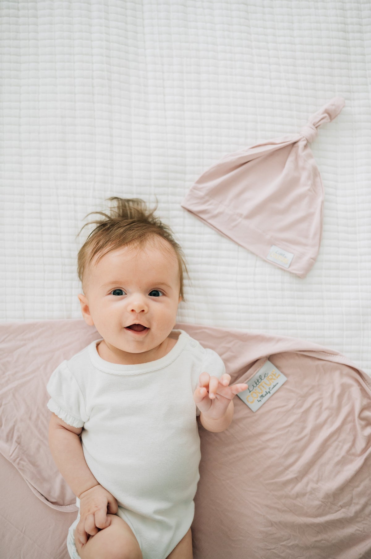 Swaddle and Hat - Blush - Image 3