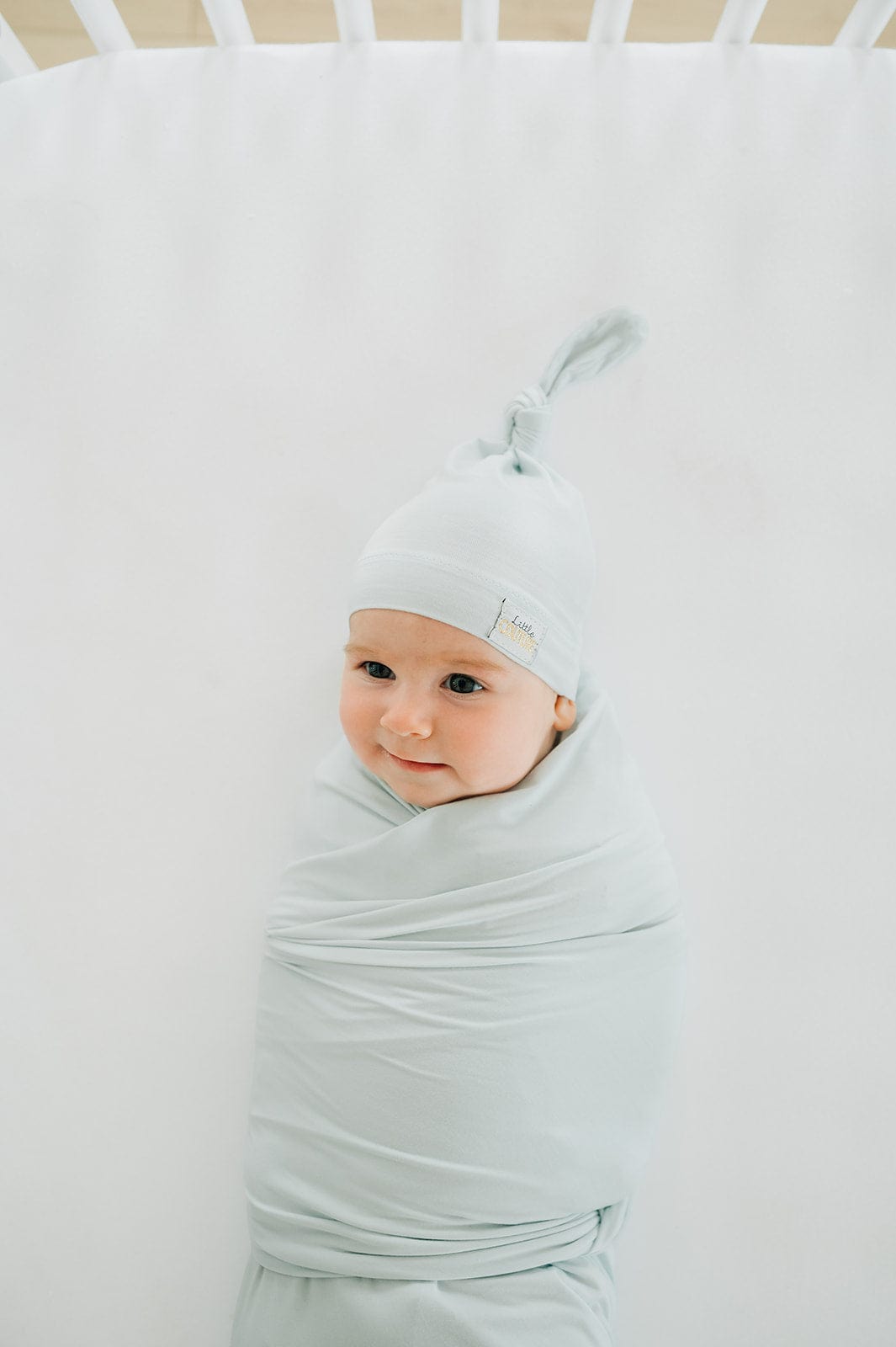 Swaddle and Hat - Icy Blue - Image 3