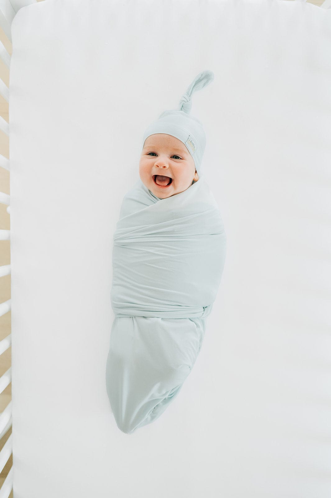 Swaddle and Hat - Icy Blue - Image 2